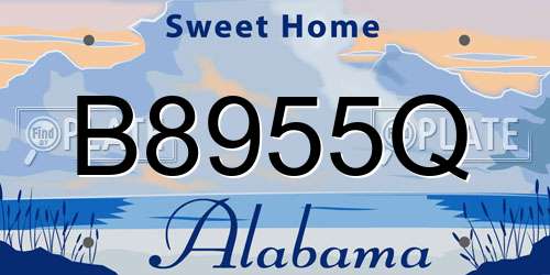 B8955Q Alabama License Plate