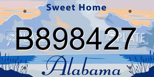 B898427 Alabama License Plate