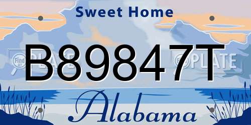 B89847T Alabama License Plate