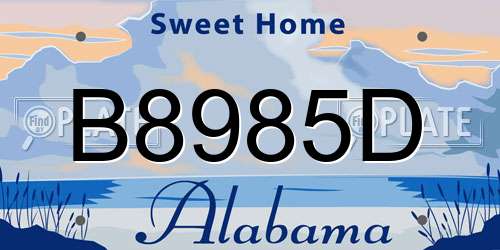 B8985D Alabama License Plate