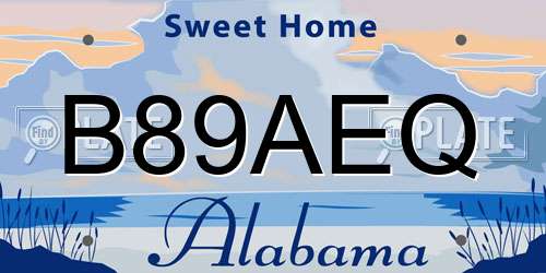 B89AEQ Alabama License Plate