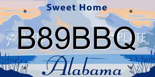 B89BBQ Alabama License Plate