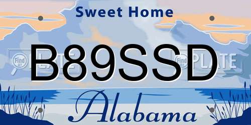 B89SSD Alabama License Plate