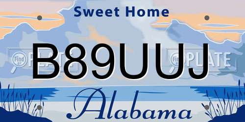 B89UUJ Alabama License Plate