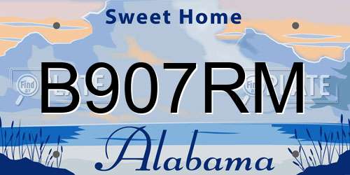 B907RM Alabama License Plate