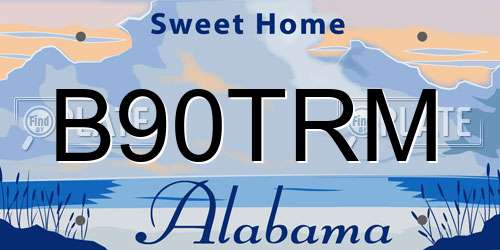 B90TRM Alabama License Plate