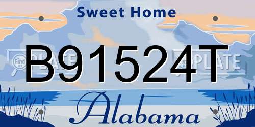 B91524T Alabama License Plate