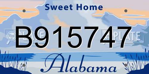 B915747 Alabama License Plate