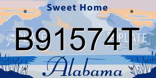 B91574T Alabama License Plate