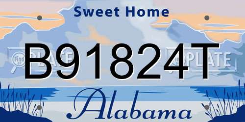 B91824T Alabama License Plate