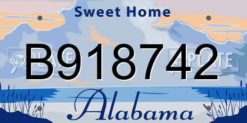 B918742 Alabama License Plate