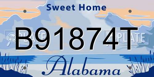 B91874T Alabama License Plate