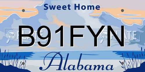 B91FYN Alabama License Plate