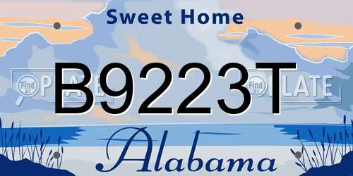 B9223T Alabama License Plate