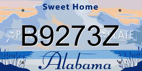 B9273Z Alabama License Plate