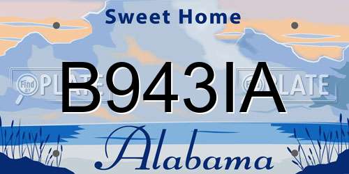 B943IA Alabama License Plate