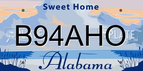 B94AHO Alabama License Plate