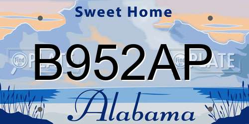 B952AP Alabama License Plate