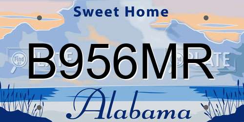 B956MR Alabama License Plate