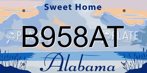 B958AT Alabama License Plate