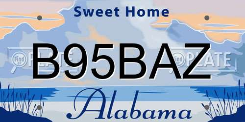 B95BAZ Alabama License Plate