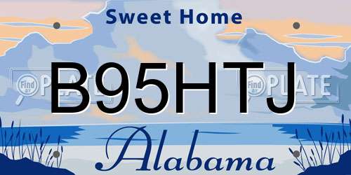 B95HTJ Alabama License Plate
