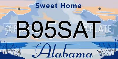 B95SAT Alabama License Plate