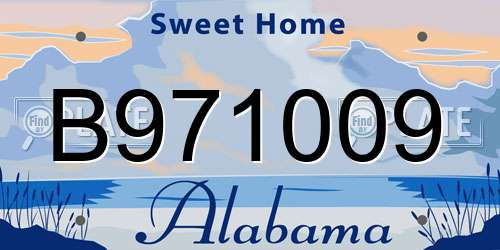 B971009 Alabama License Plate