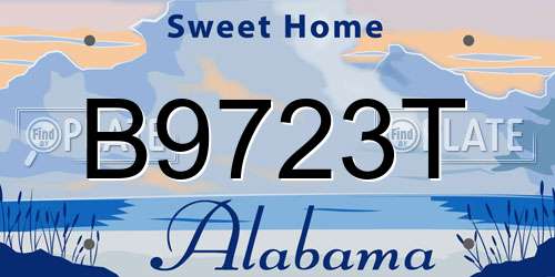 B9723T Alabama License Plate