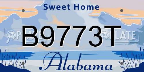B9773T Alabama License Plate