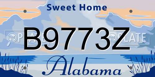 B9773Z Alabama License Plate