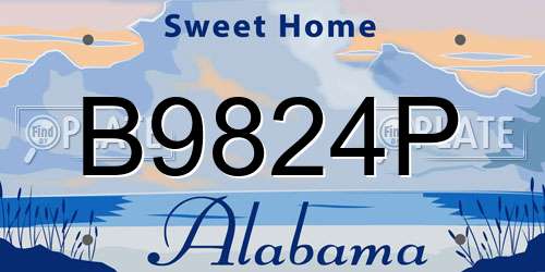 B9824P Alabama License Plate