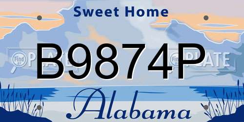 B9874P Alabama License Plate