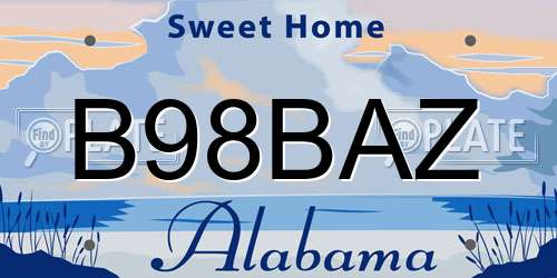 B98BAZ Alabama License Plate