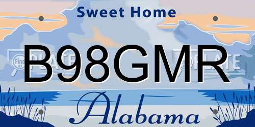 B98GMR Alabama License Plate