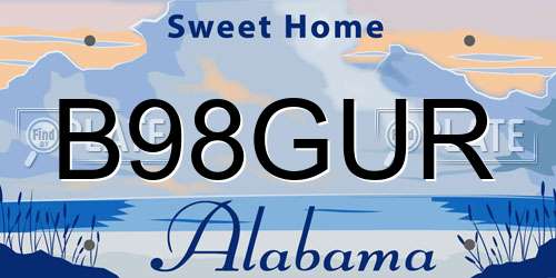 B98GUR Alabama License Plate