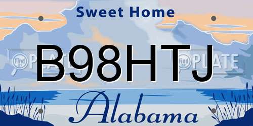 B98HTJ Alabama License Plate