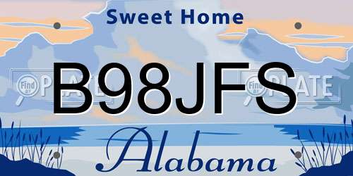 B98JFS Alabama License Plate