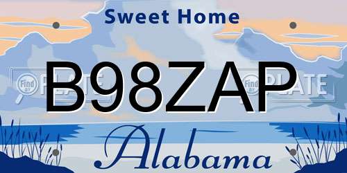 B98ZAP Alabama License Plate