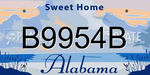 B9954B Alabama License Plate