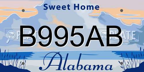 B995AB Alabama License Plate