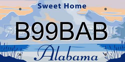 B99BAB Alabama License Plate