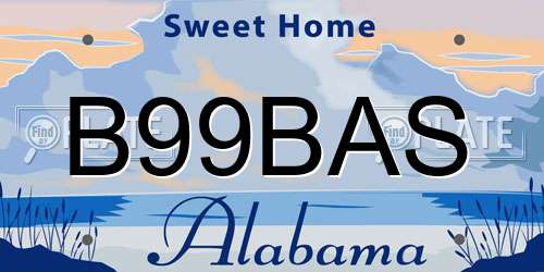 B99BAS Alabama License Plate