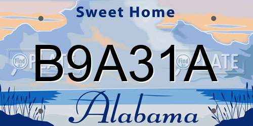 B9A31A Alabama License Plate