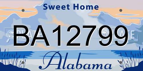 BA12799 Alabama License Plate