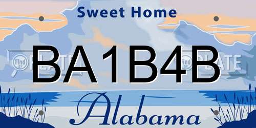 BA1B4B Alabama License Plate