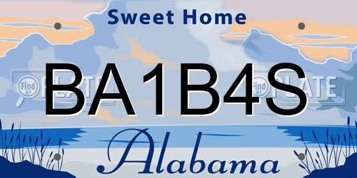 BA1B4S Alabama License Plate