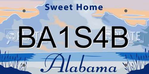BA1S4B Alabama License Plate