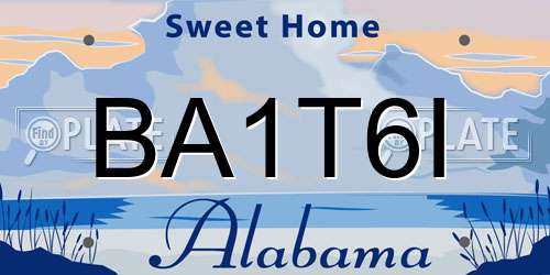 BA1T6I Alabama License Plate