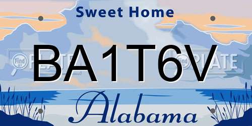 BA1T6V Alabama License Plate